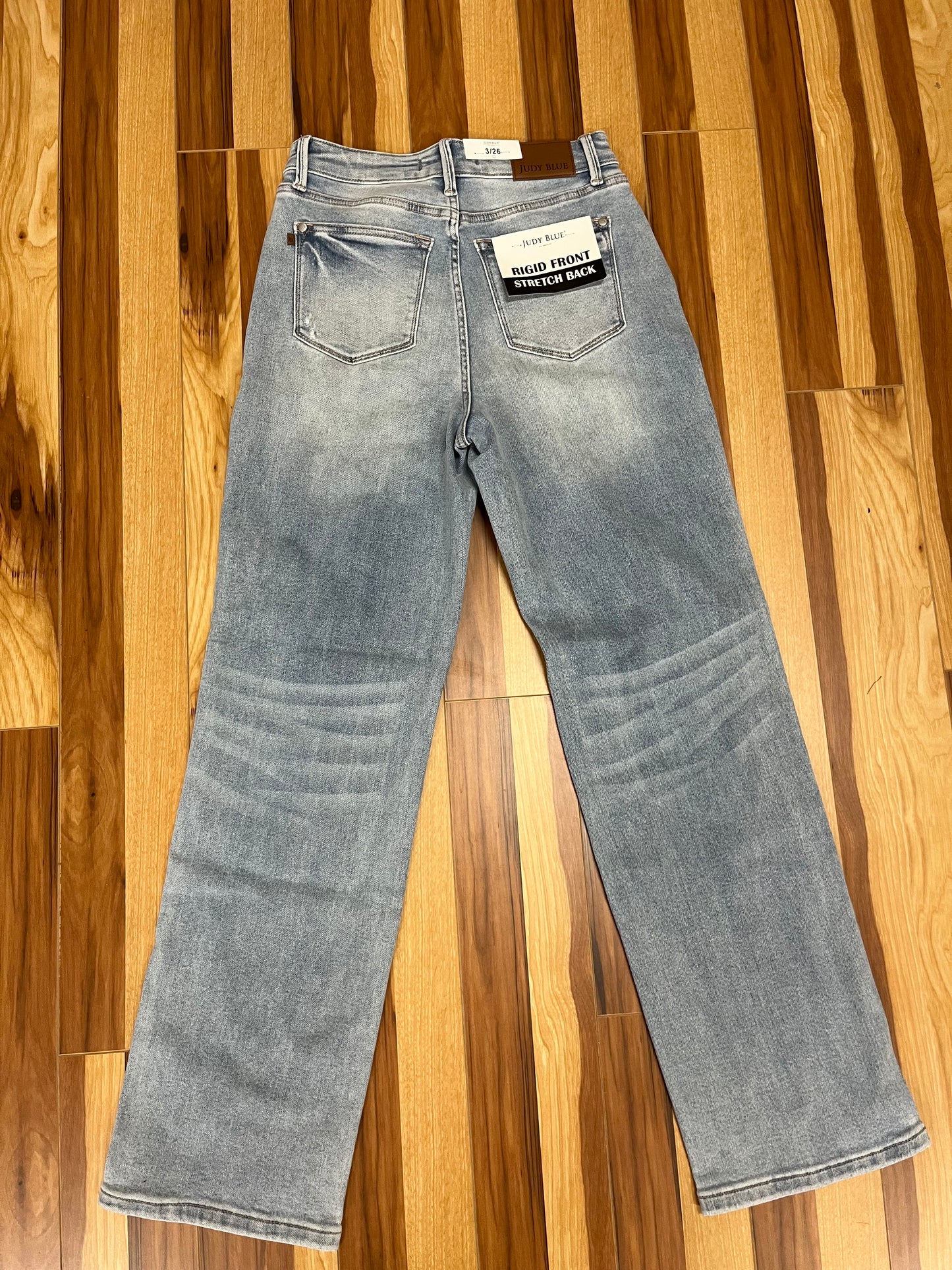 Judy Blue: High Waist Rigid Magic Destroy 90's Straight Jeans