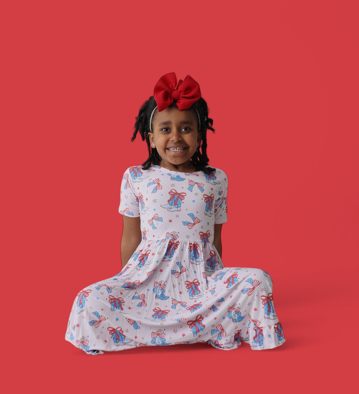 USA BOOTS N' BOWS DREAM RUFFLE DRESS