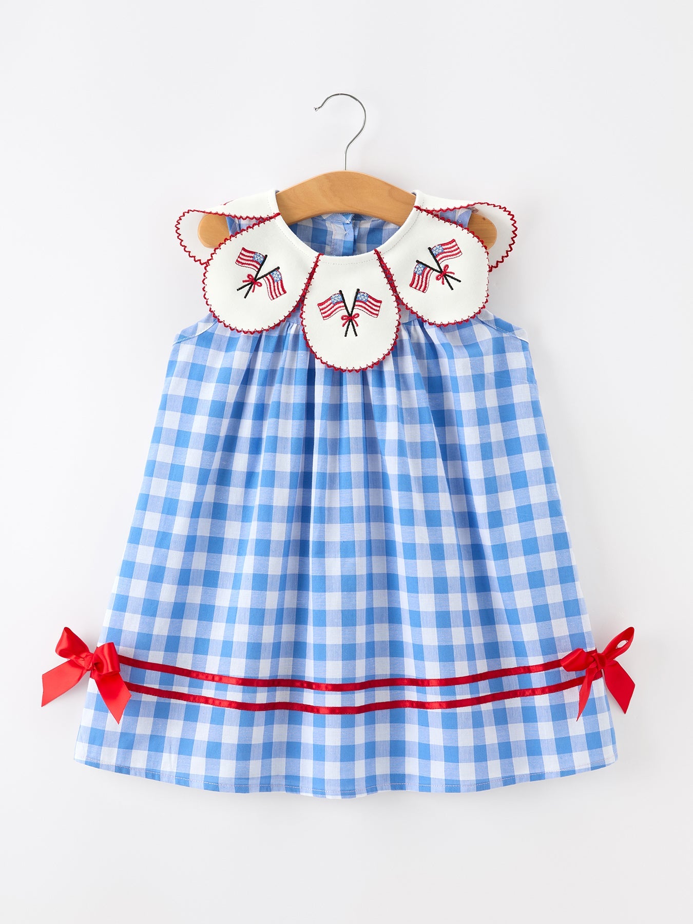 fourth of july infant dress Girls 4th of July Plaid Twirl Dress Bow Embroidery Petals Collar – Fashion  Minis Children's & Women's Boutique