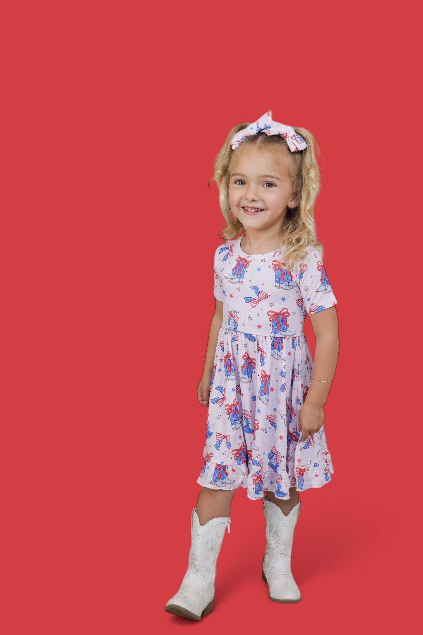 USA BOOTS N' BOWS DREAM RUFFLE DRESS