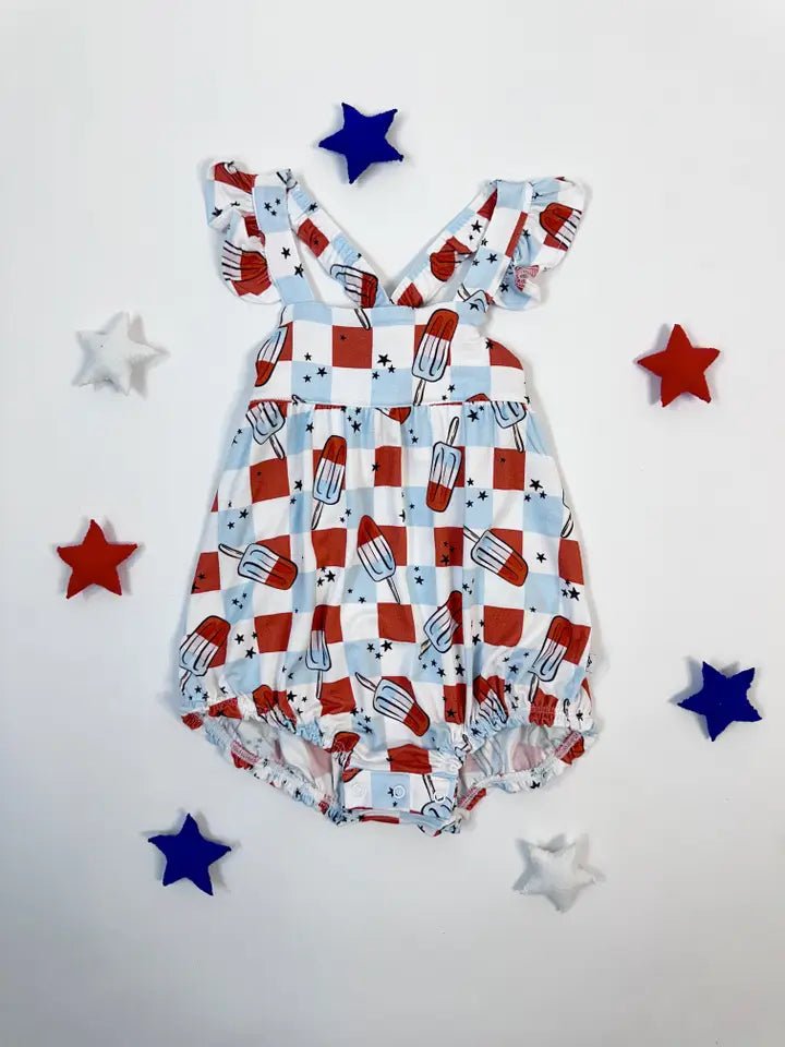 Livi Bee: Bomb Pop Print Bamboo Bubble Romper