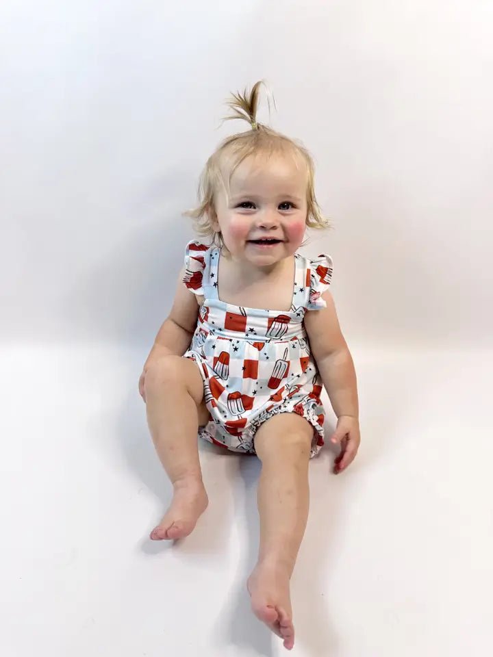 Livi Bee: Bomb Pop Print Bamboo Bubble Romper