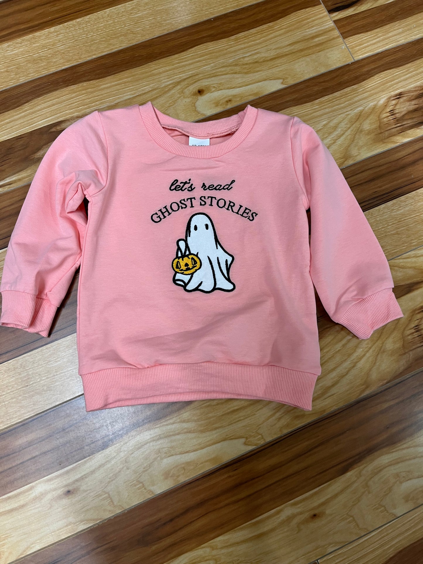 Pink Lets Read Ghost Stories Pullover