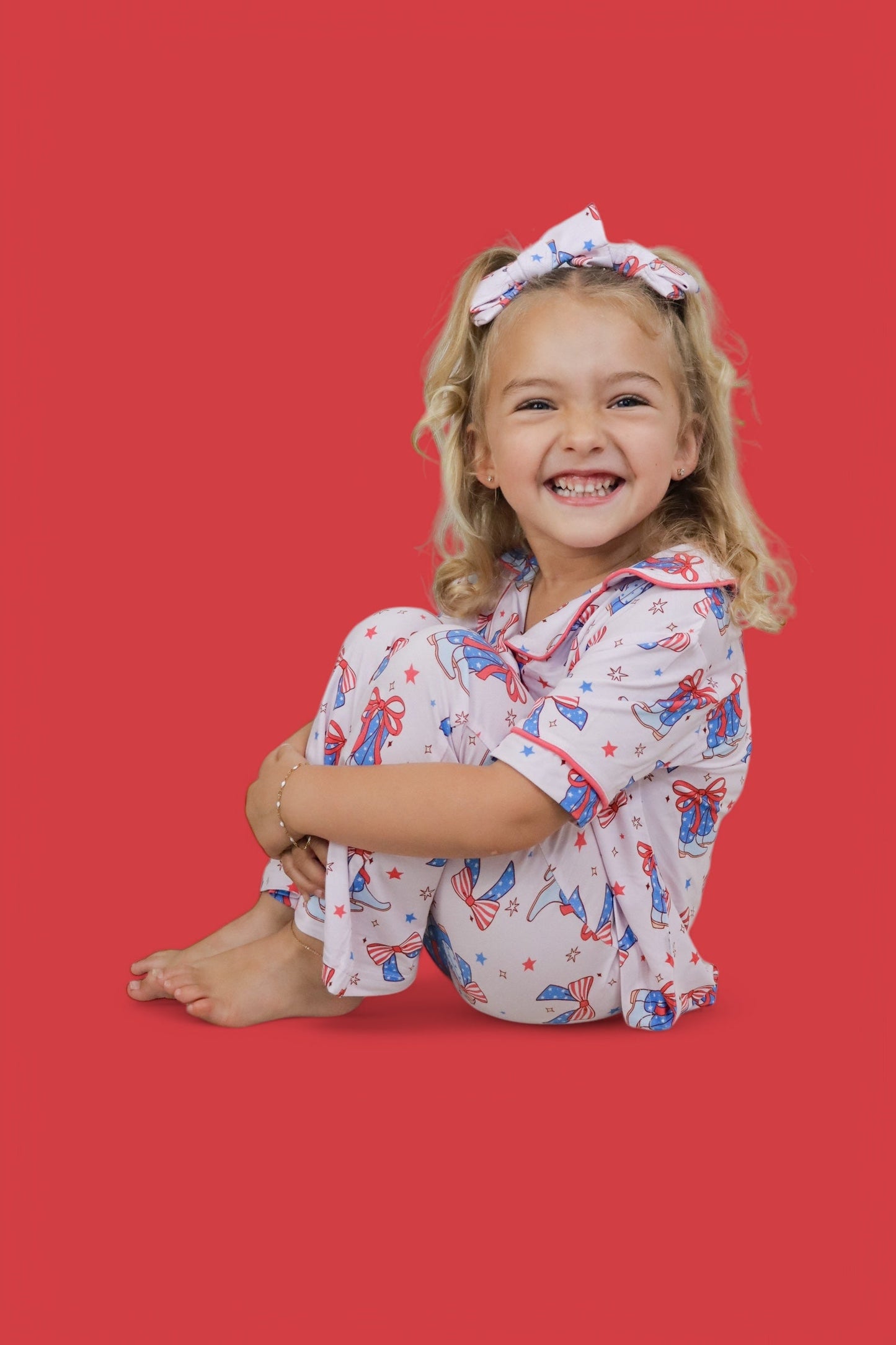 USA BOOTS N' BOWS DREAM GIRL'S SHORT SLEEVE FLARE SET