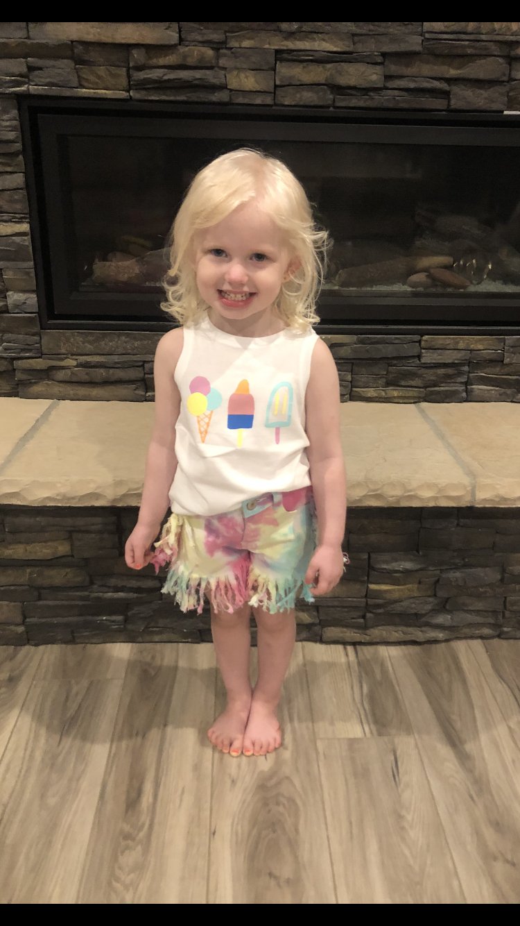 Fringe tie dye shorts