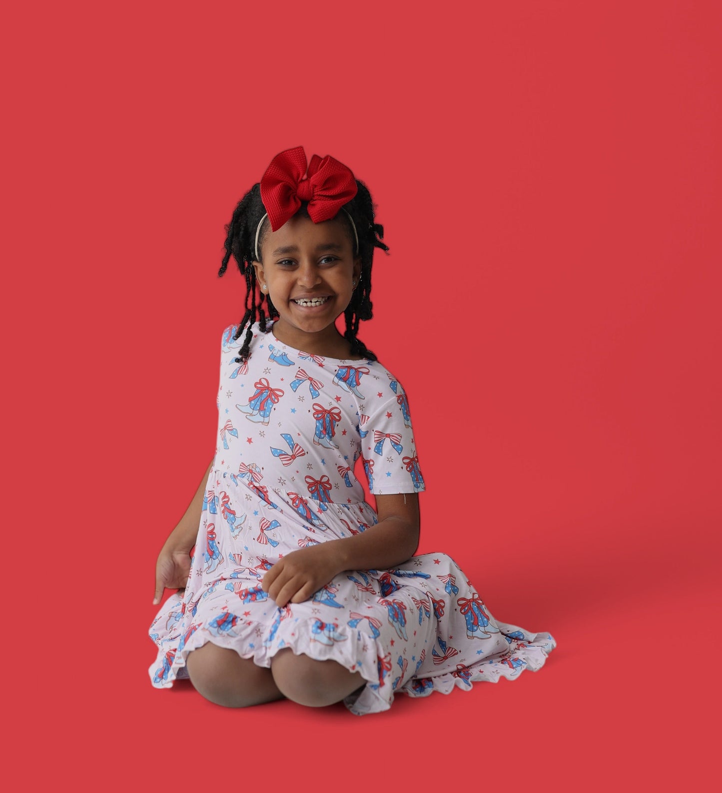USA BOOTS N' BOWS DREAM RUFFLE DRESS