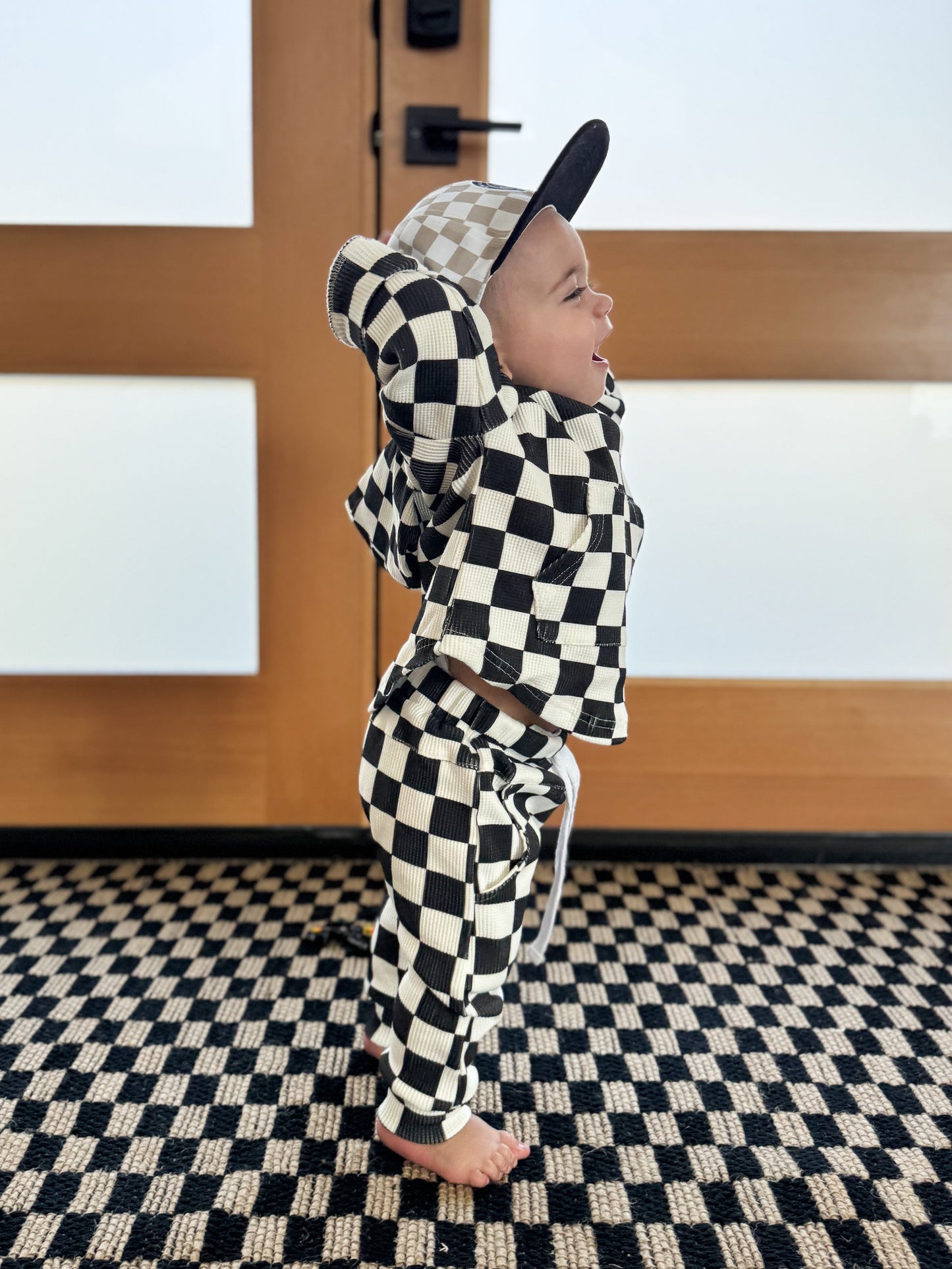 BLACK CHECKERED • WAFFLE SET