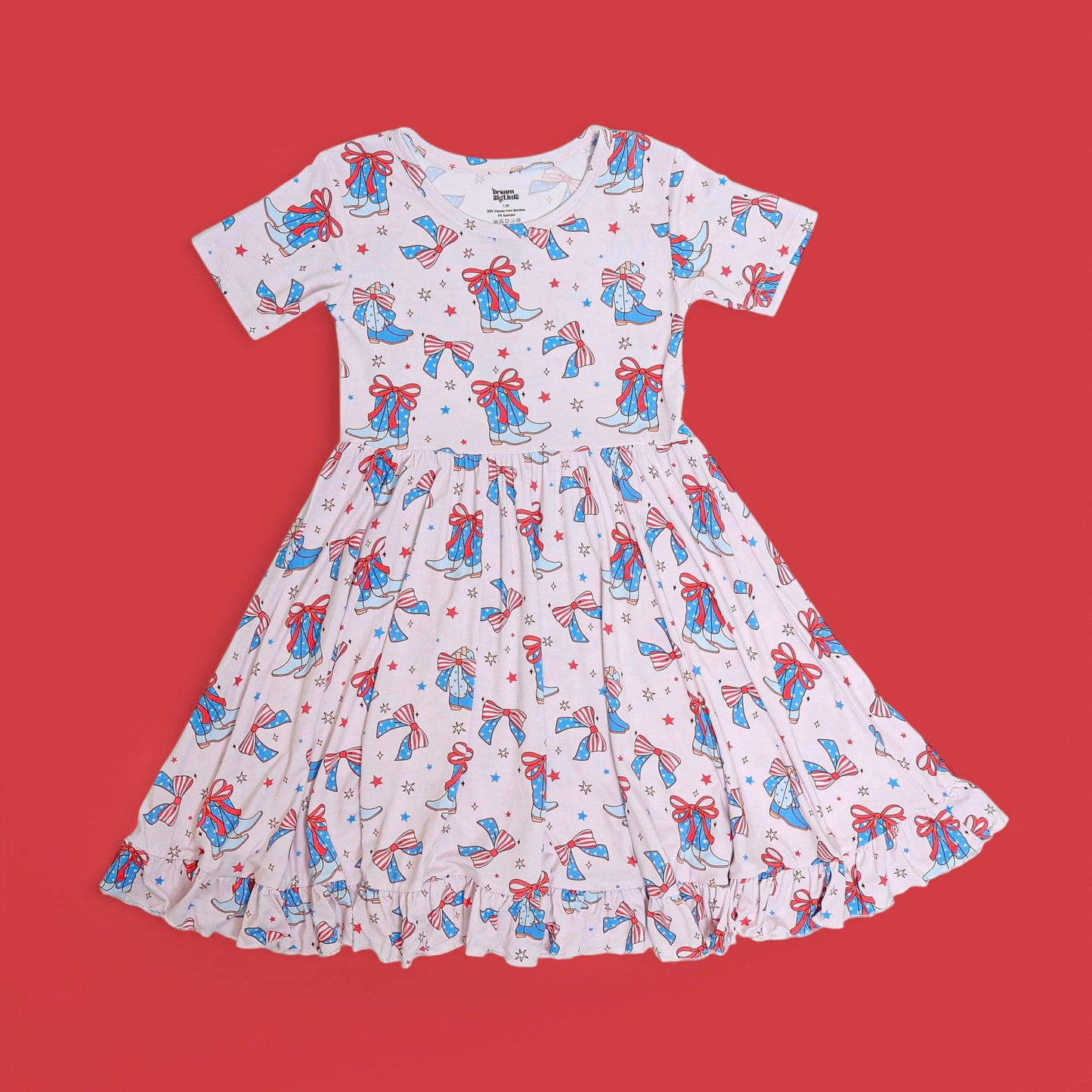 USA BOOTS N' BOWS DREAM RUFFLE DRESS