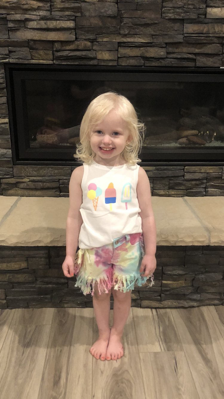 Fringe tie dye shorts