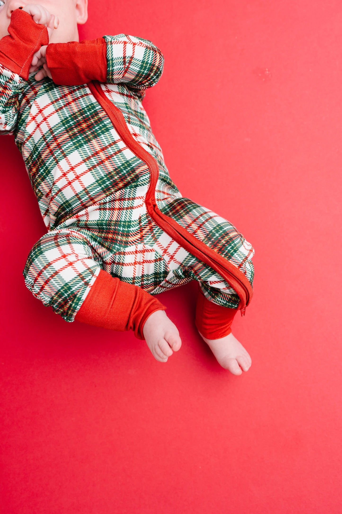 Little One Shop: Christmas Plaid Bamboo Zippy Romper