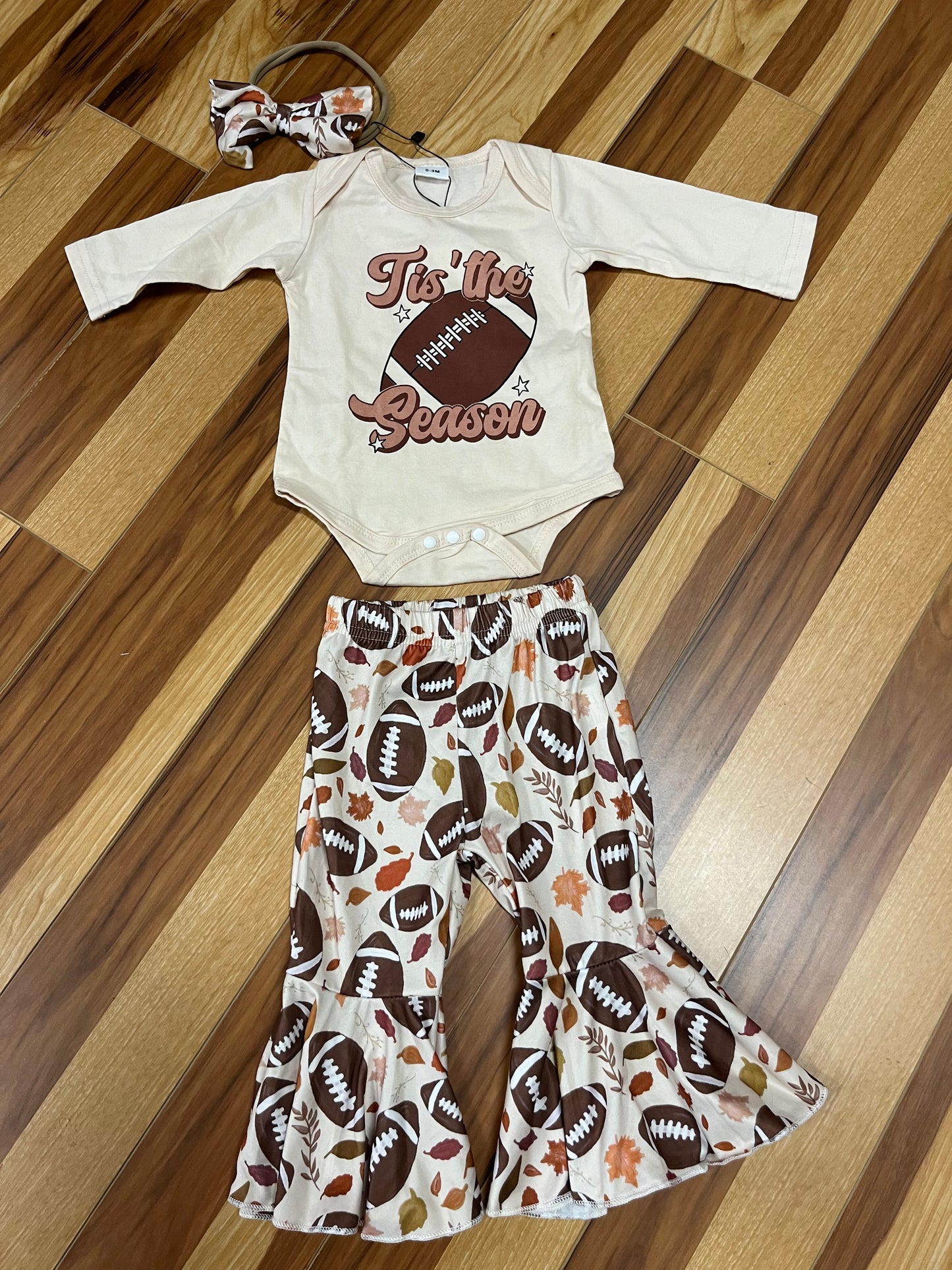 Football Bell Bottom Set w/headband