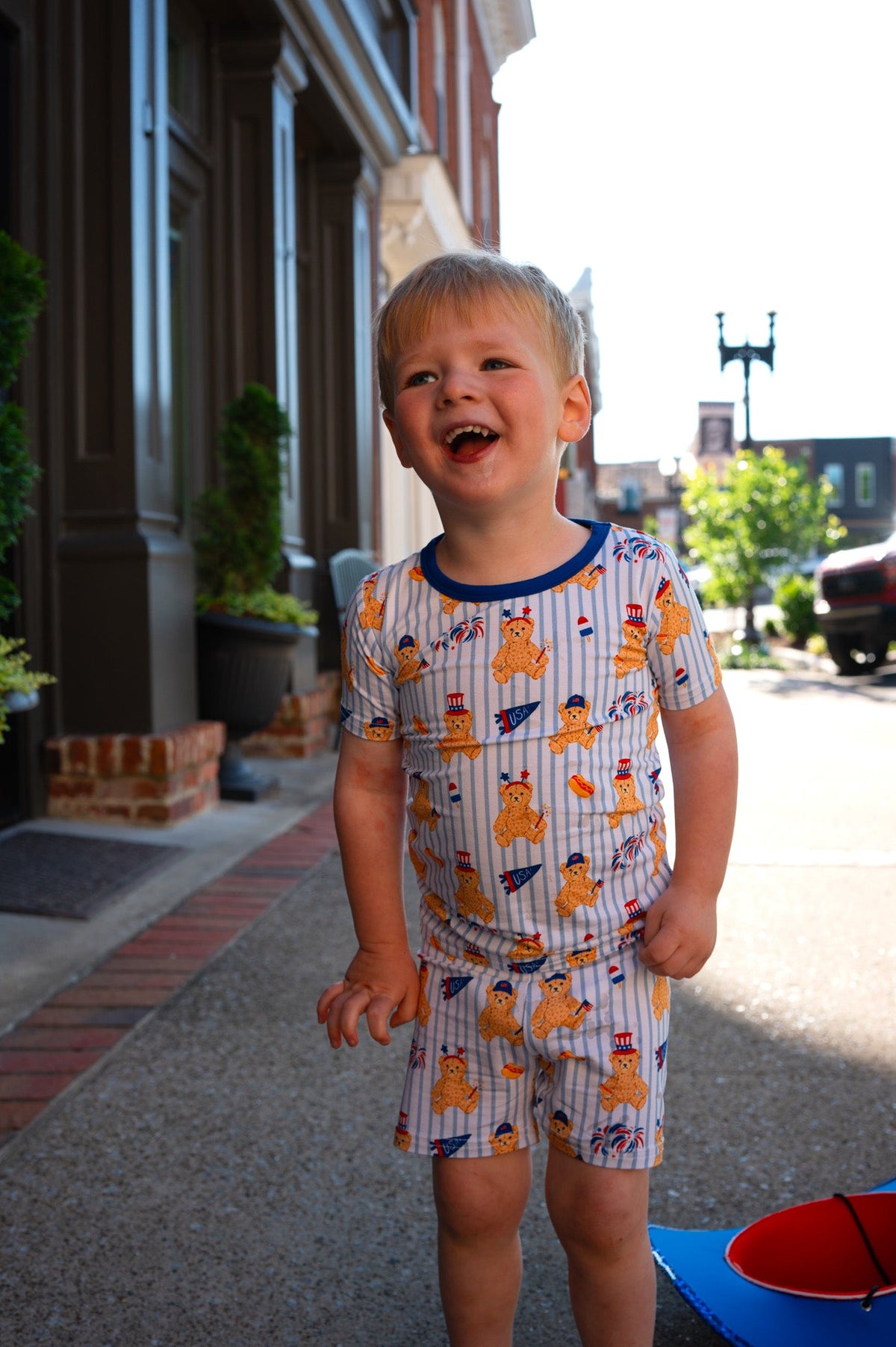 Fourth of July Bear Short Sleeve Set "All American Teddy"