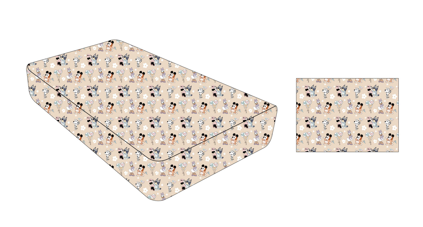 Bloomy Besties: Twin Fitted Sheet & Pillow Case