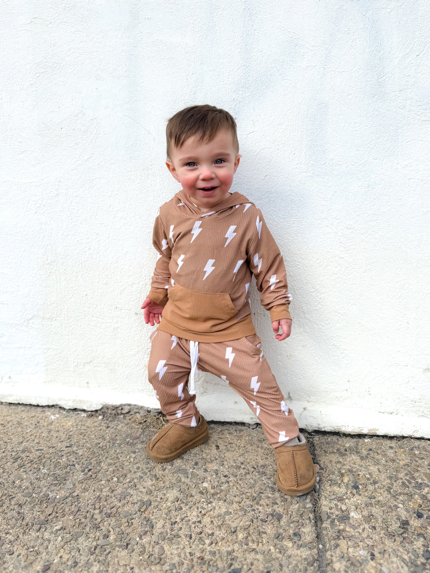 Camel Bolt Ribbed Jogger Set