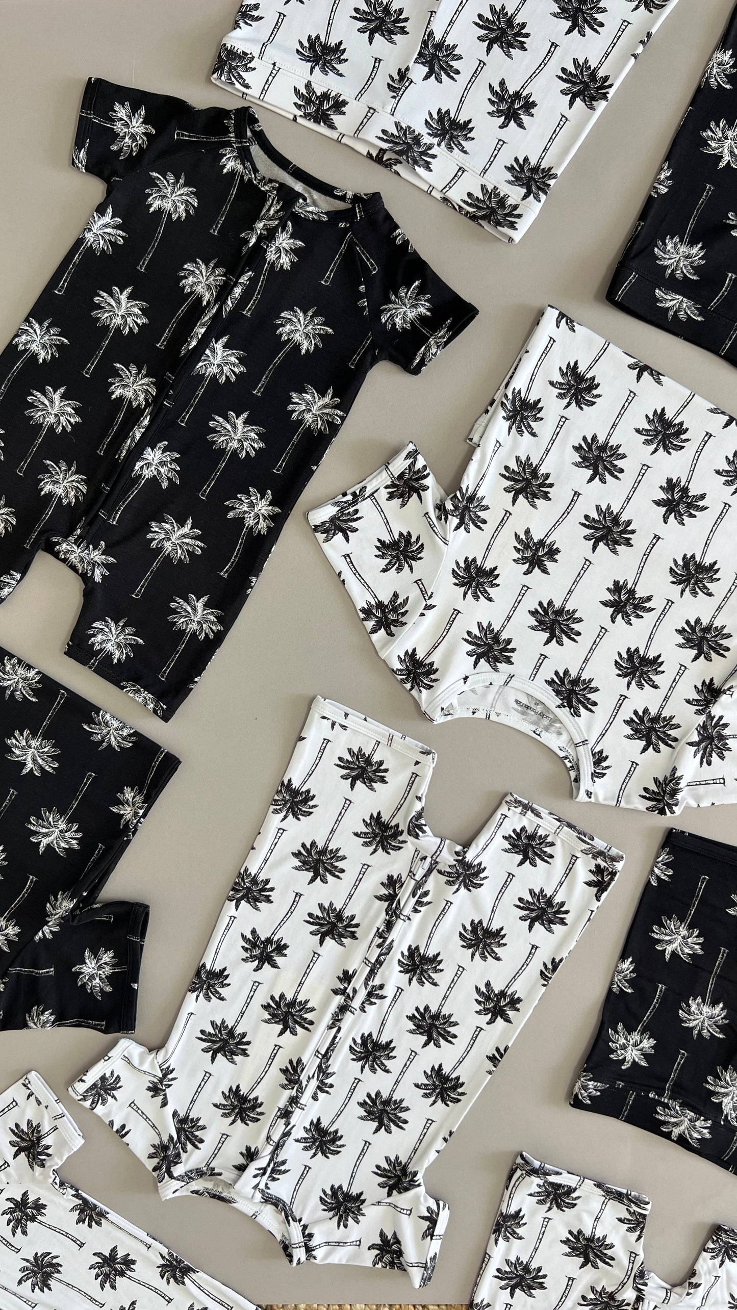 Bamboo Shorty Romper | Palm Style White