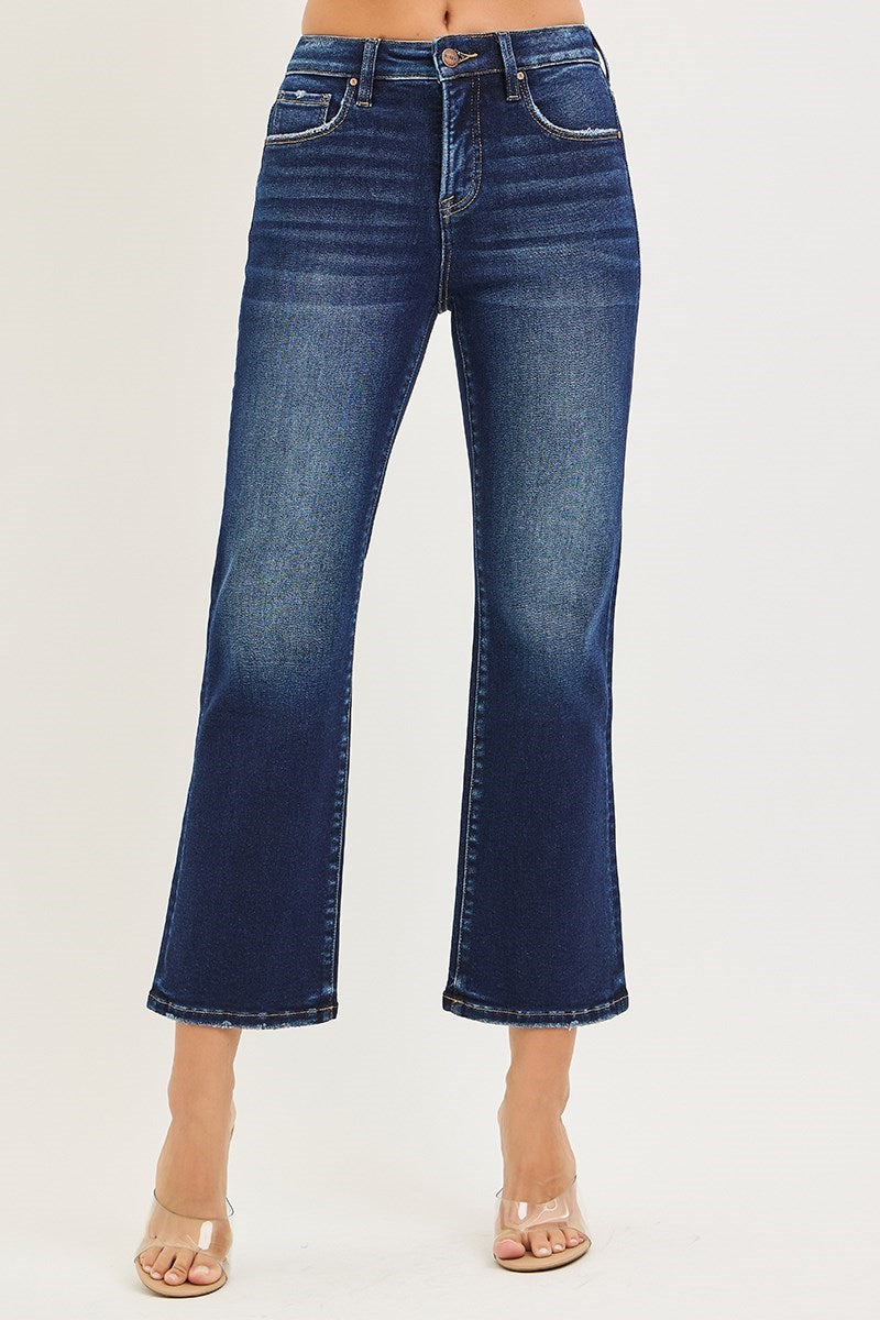 Risen: TUMMY CONTROL HIGH RISE CROP BOOTCUT JEANS