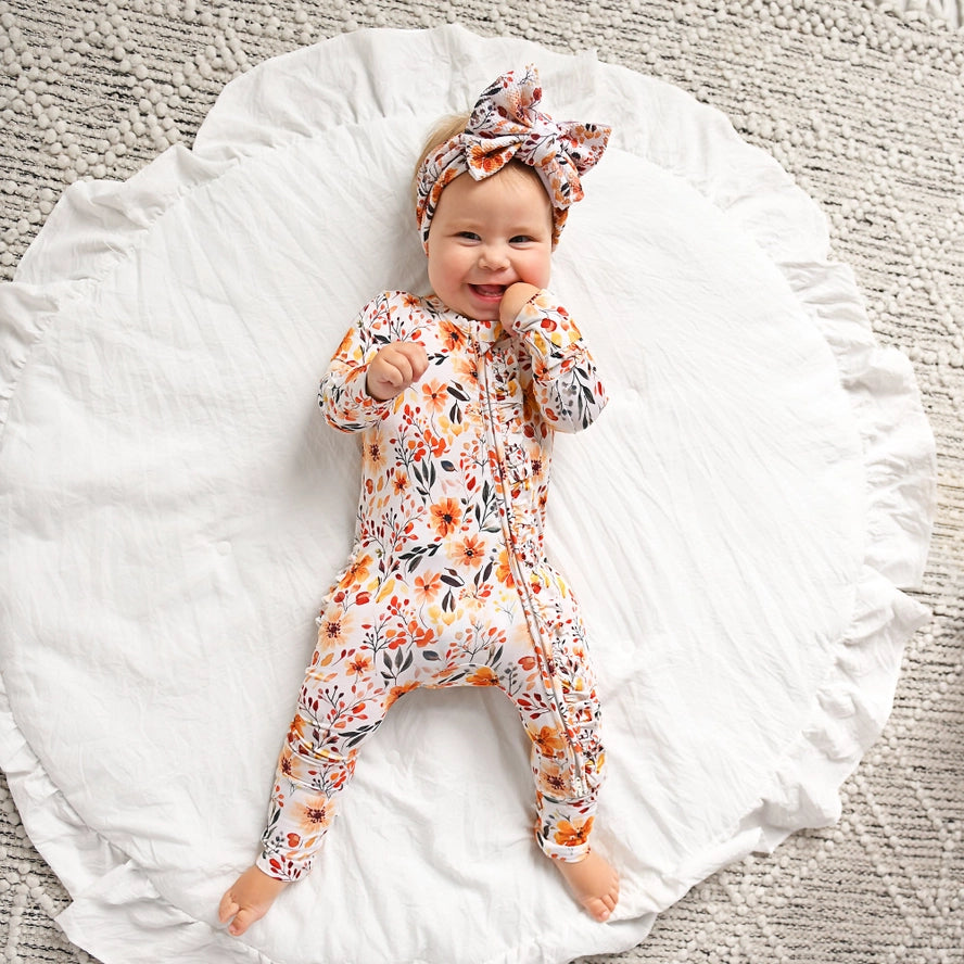 Gigi and Max: Phoebe Ruffle Bamboo Zippy Romper