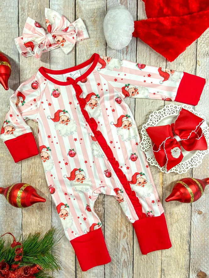 Santa & Stripes Infant Romper