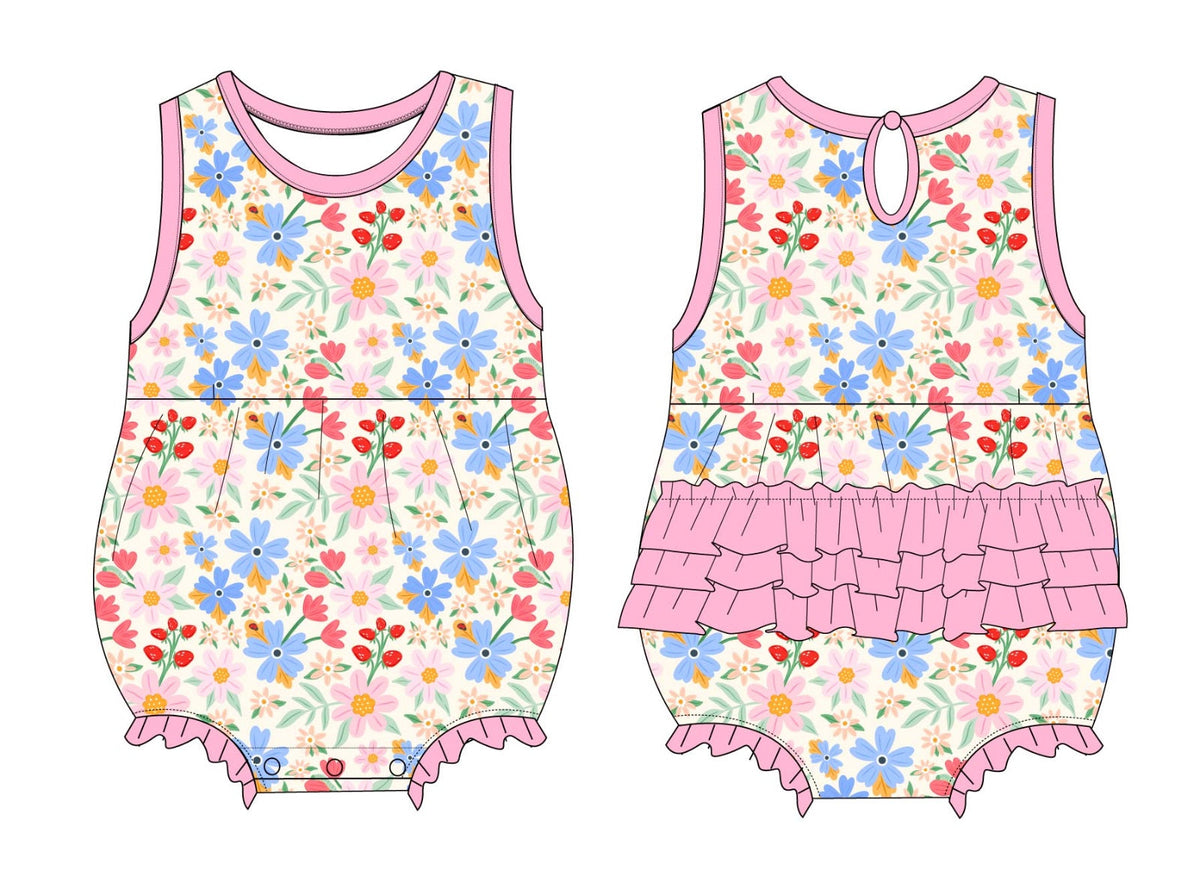 Strawberry Fields Floral Ruffle Romper