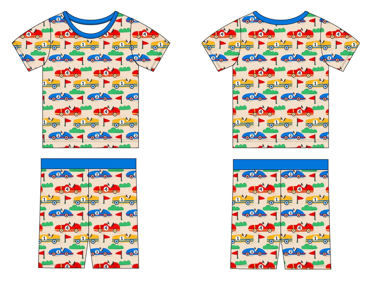 Vintage Cars Two Piece Pajamas