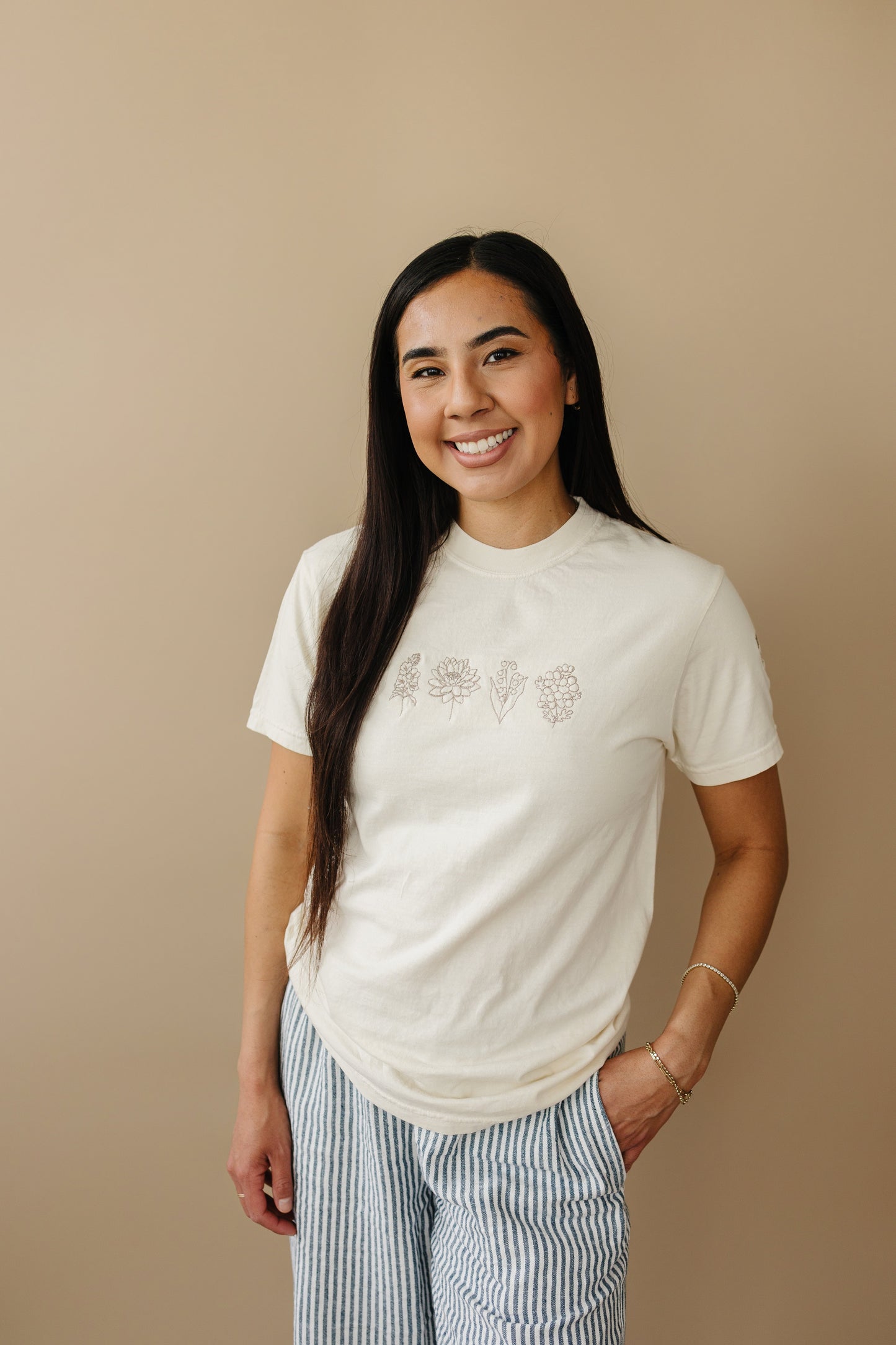 Women's Custom Embroidered Comfort Colors Tee - Mama or Mother's Day Designs