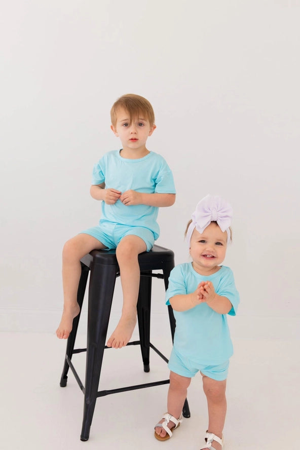 Leo's Krew: Bali Blue Bamboo Short Set