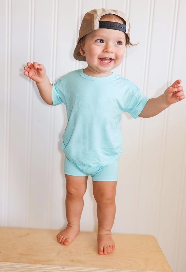 Leo's Krew: Bali Blue Bamboo Short Set