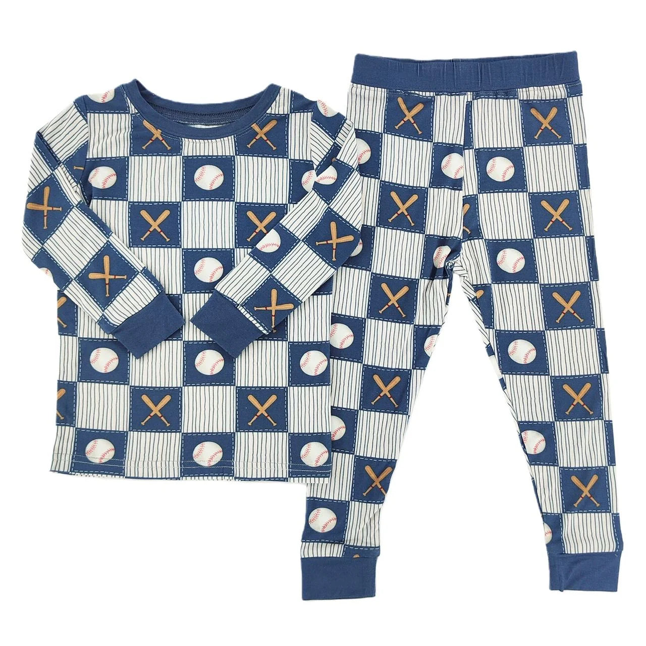 Little One Shop: Baseball Patchwork Bamboo Two Piece Set