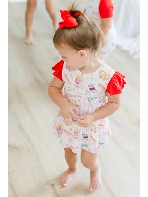 Sweet Bay: Baseball & Snacks Bamboo Twirl Bodysuit