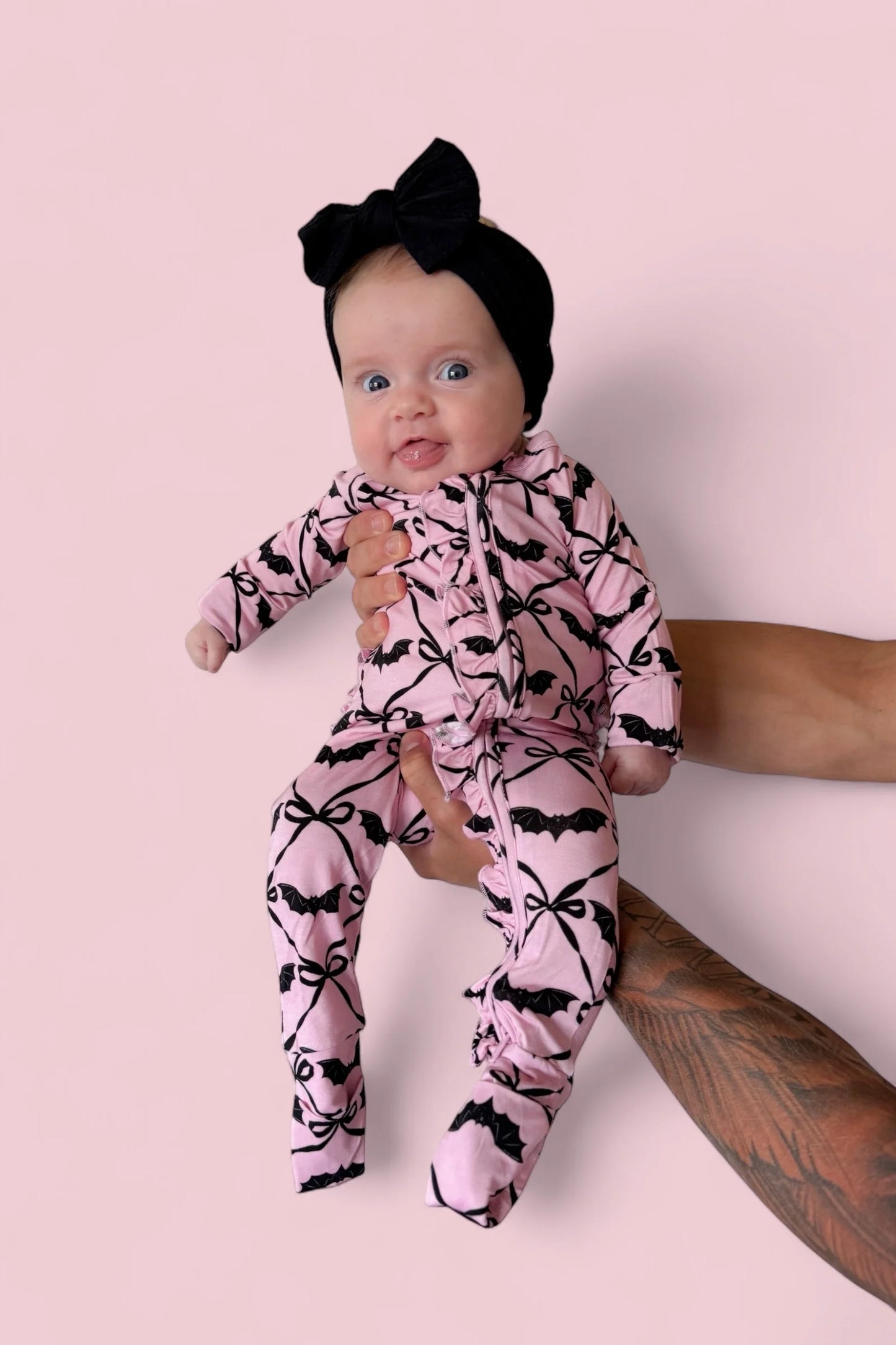 Dream Big: Batty Bows Ruffle Bamboo Zippy