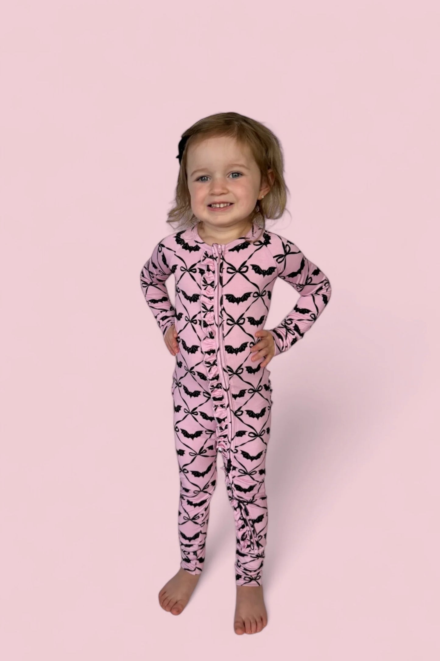 Dream Big: Batty Bows Ruffle Bamboo Zippy