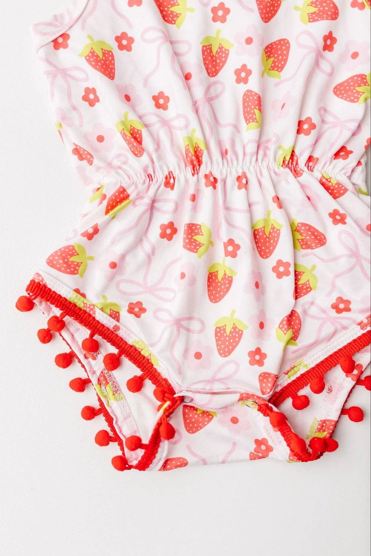 Mila & Rose: Berry Charming Pom Romper