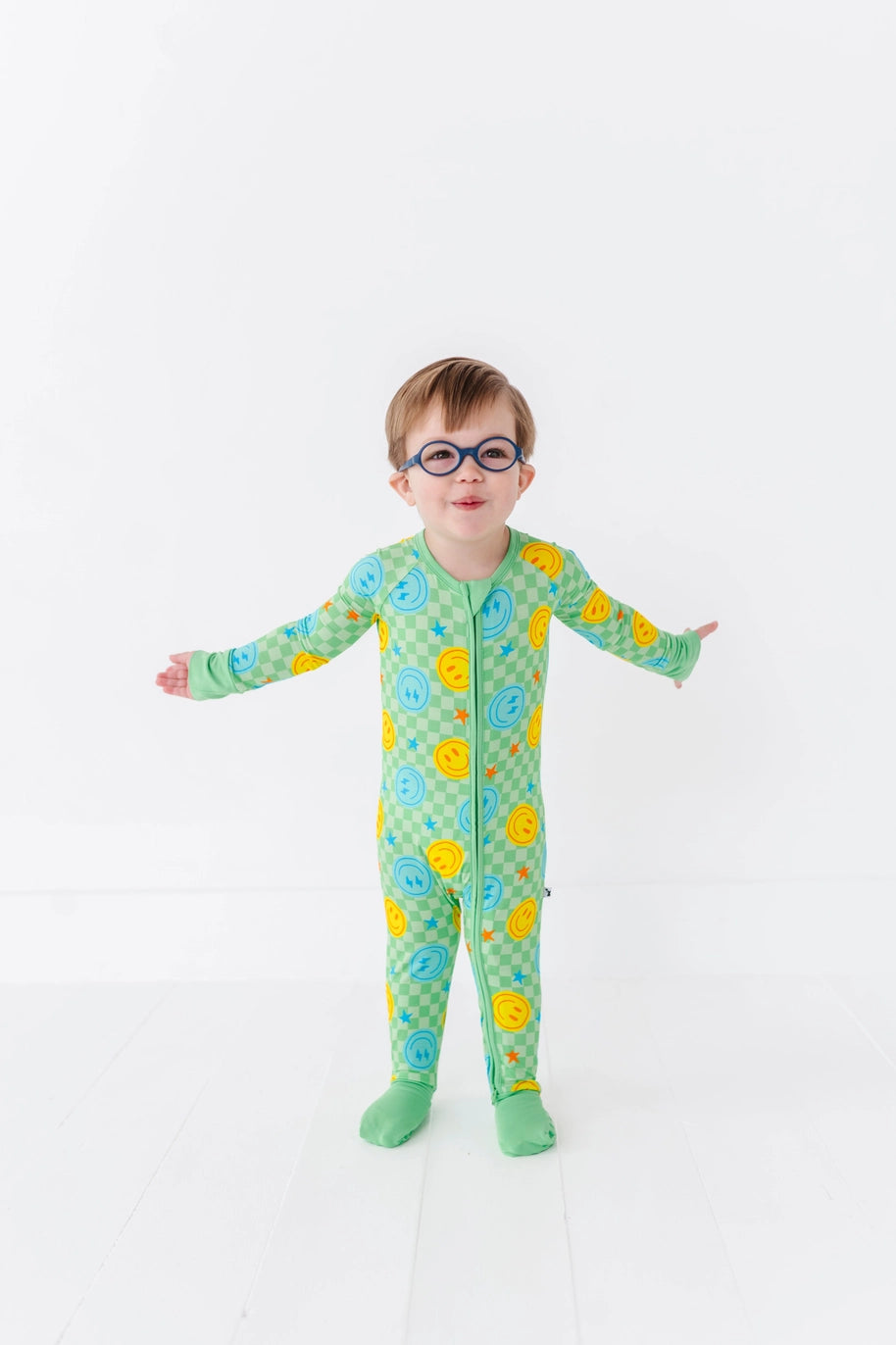 Kiki + Lulu: Electric Smiles Bamboo Zippy Romper