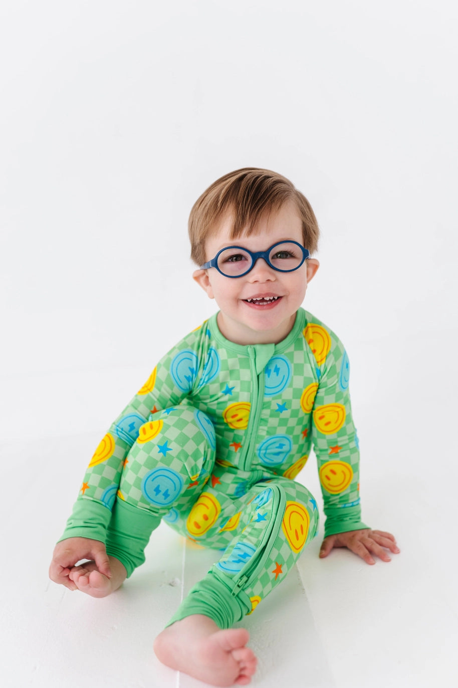 Kiki + Lulu: Electric Smiles Bamboo Zippy Romper