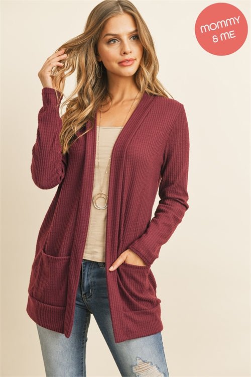 ALL SIZES- Women's Waffle Knit Cardigan: MULTIPLE COLORS