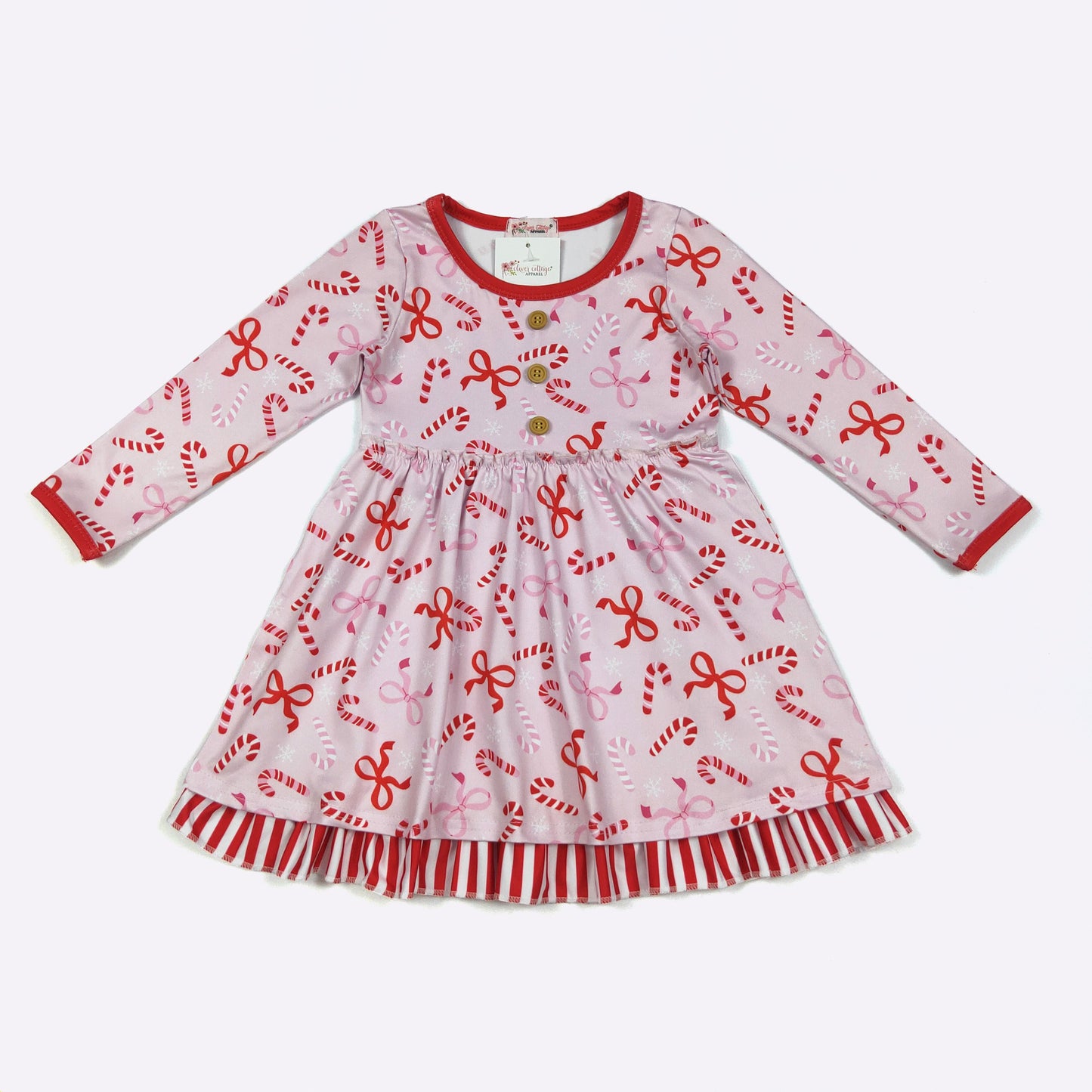Candy Cane Bows Girls Dress