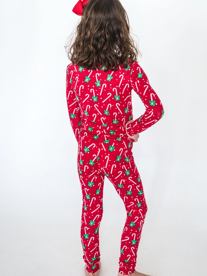 RuffleButts+RuggedButts: Candy Cane Cutie Bamboo Two Piece Set