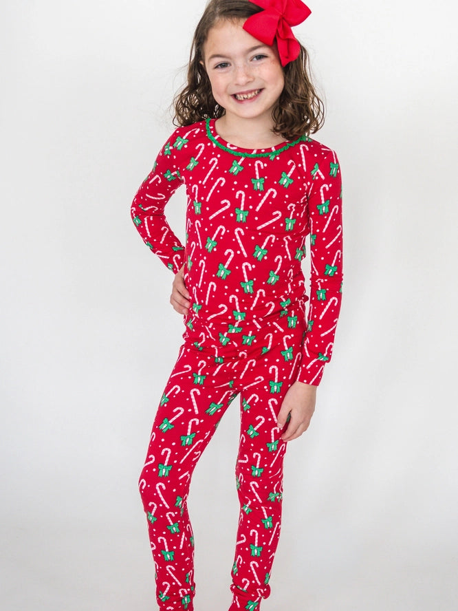 RuffleButts+RuggedButts: Candy Cane Cutie Bamboo Two Piece Set
