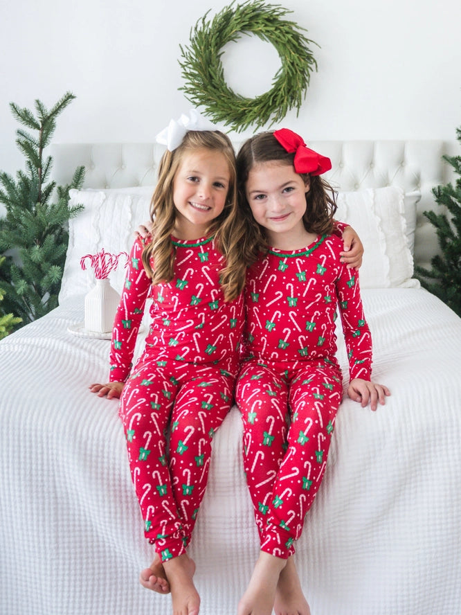 RuffleButts+RuggedButts: Candy Cane Cutie Bamboo Two Piece Set