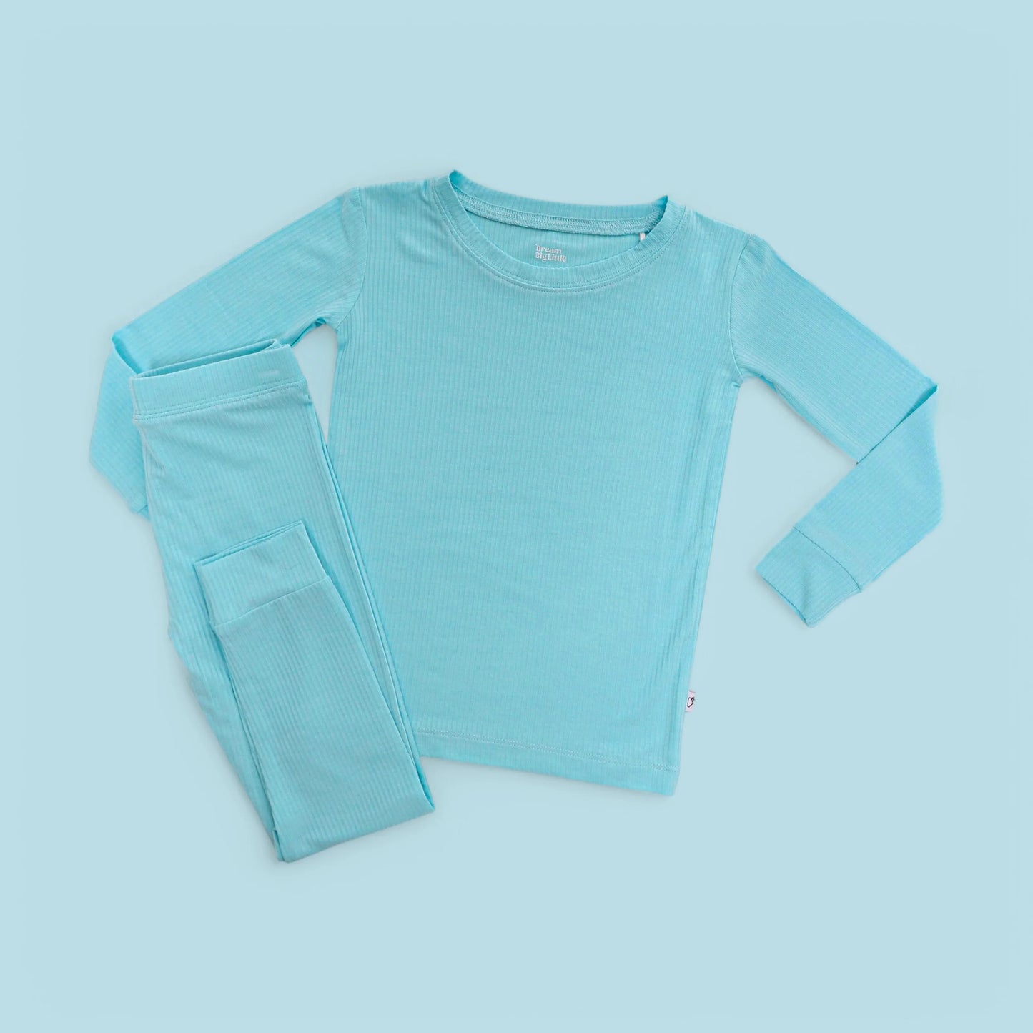 Dream Big: Capri Blue Ribbed Bamboo Two Piece Set
