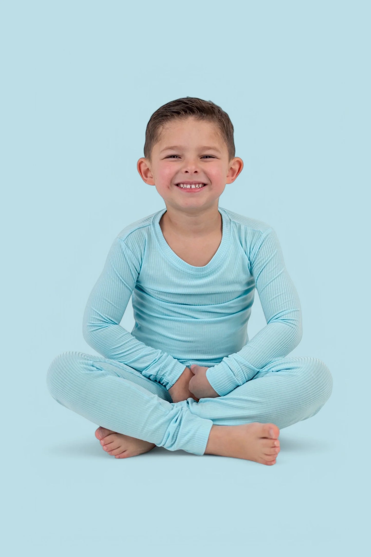 Dream Big: Capri Blue Ribbed Bamboo Two Piece Set