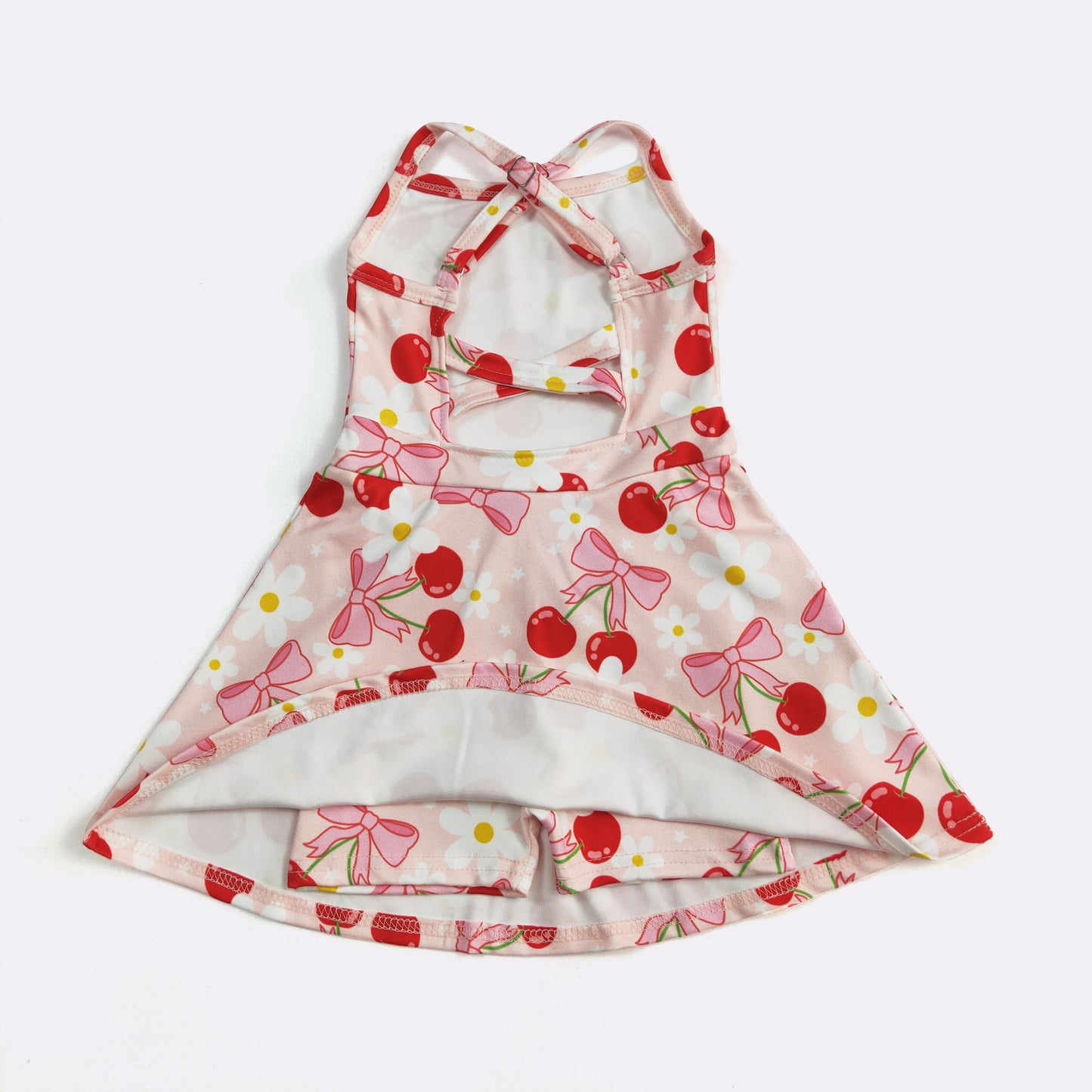Cherry Floral Athletic Girls Dress