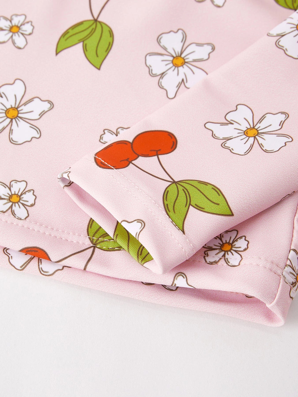 Cherry Floral Two Piece Swimsuit