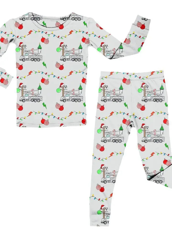 Christmas Lineman Bamboo Two Piece Set