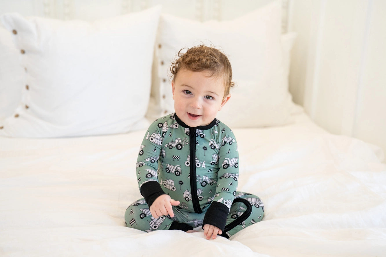 Boosh Baby: Construction Print Bamboo Zippy Romper