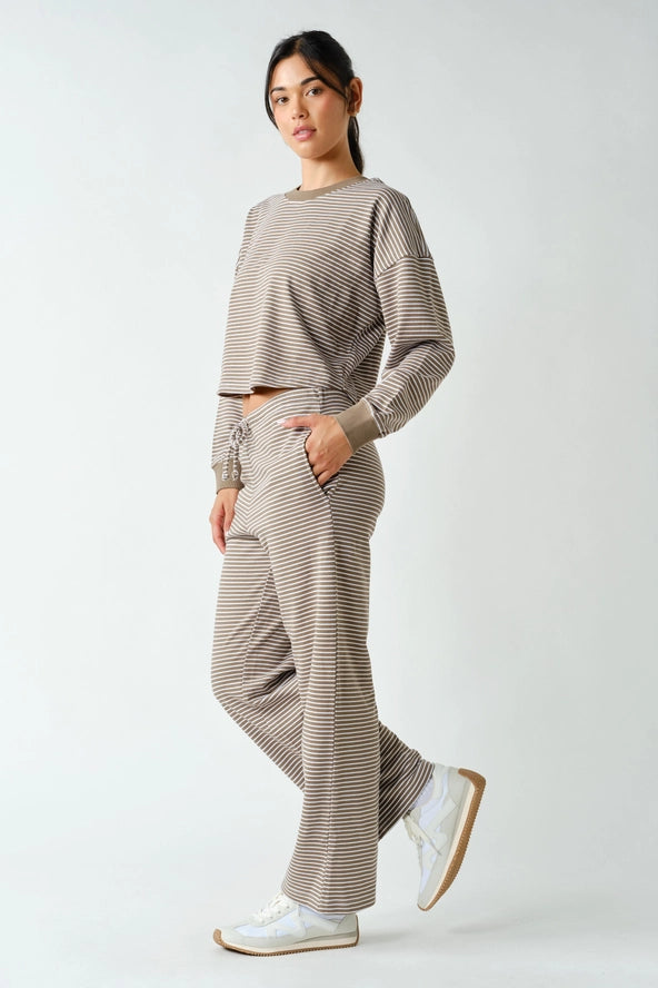 Mono B: Women's Coastal Striped Top & Pant Set (3) COLORS