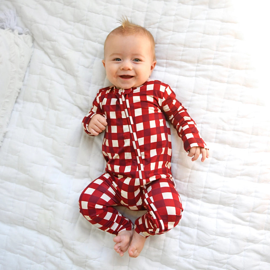 Gigi and Max: Emery Plaid Bamboo Zippy Romper
