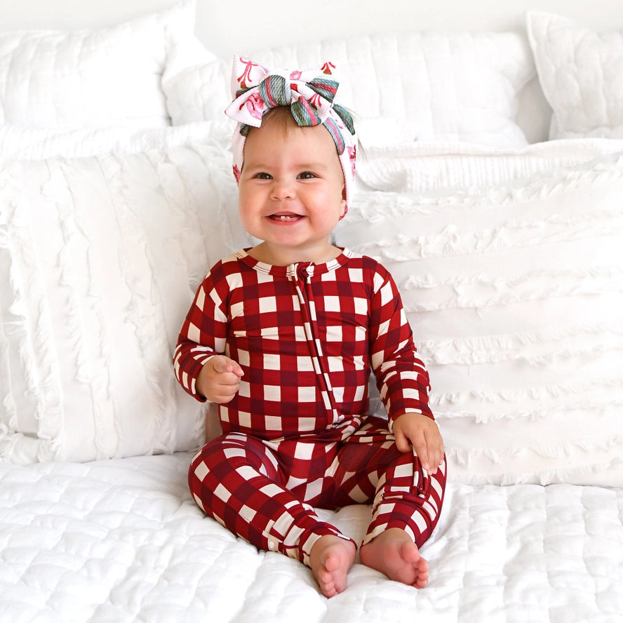 Gigi and Max: Emery Plaid Bamboo Zippy Romper