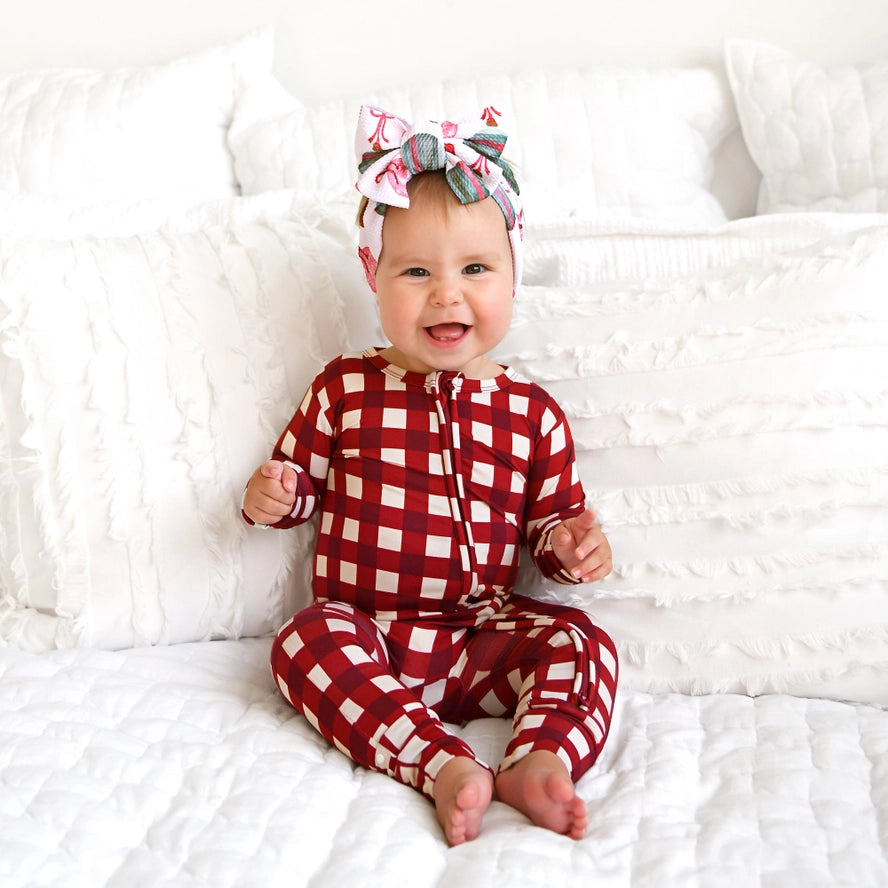 Gigi and Max: Emery Plaid Bamboo Zippy Romper
