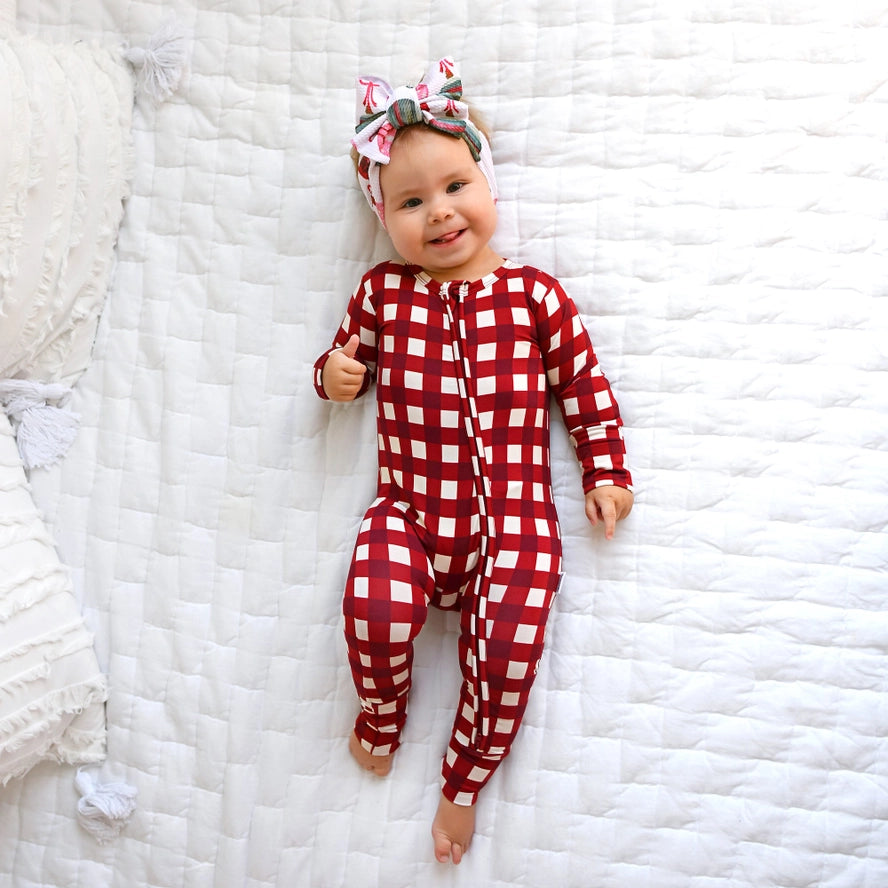 Gigi and Max: Emery Plaid Bamboo Zippy Romper